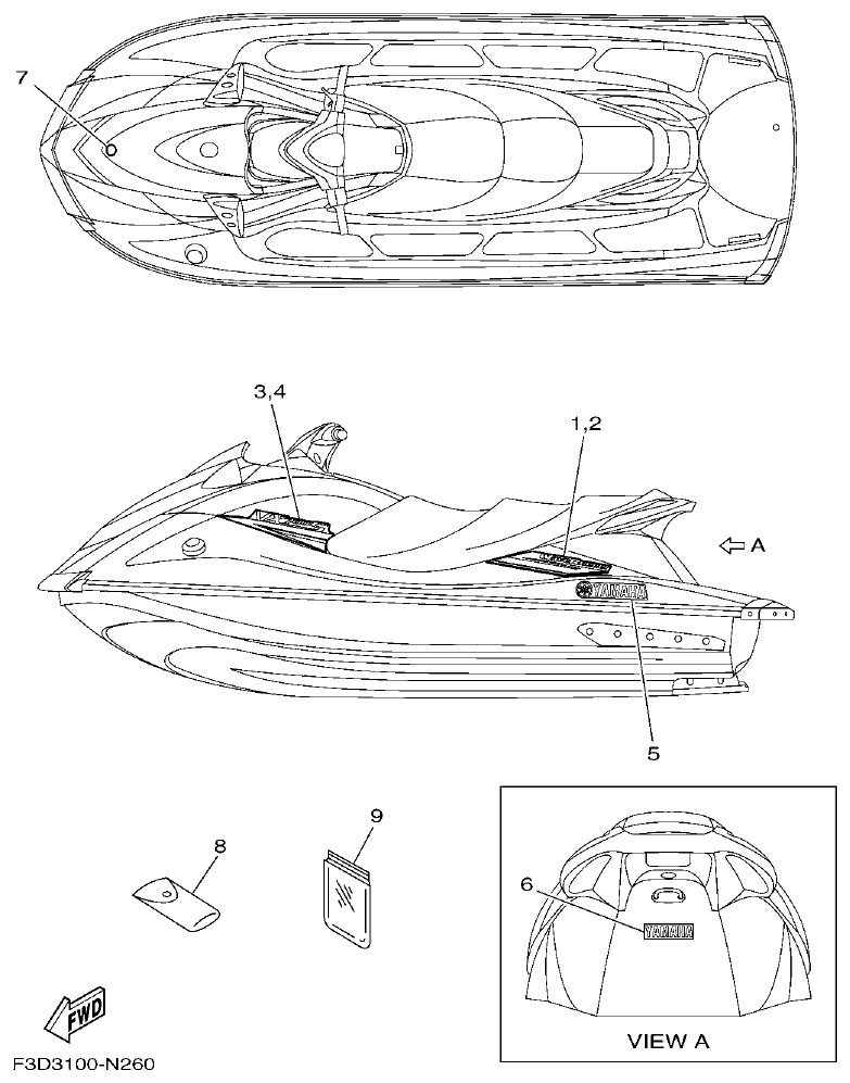 Yamaha F3D3 GRAPHICS parts diagram